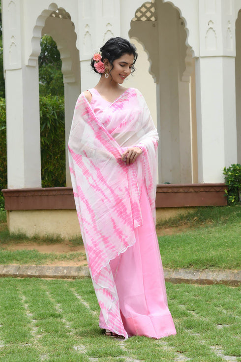 MULMUL KAYANI SHIBORI CHIFFON SAREE MULMUL KAYANI SHIBORI CHIFFON SAREE